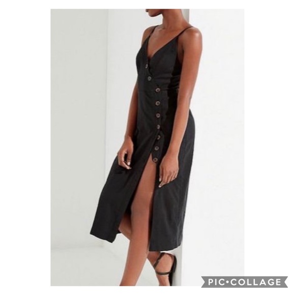 Urban Outfitters Dresses & Skirts - Urban Outfitters Amber Button Midi Dress Black